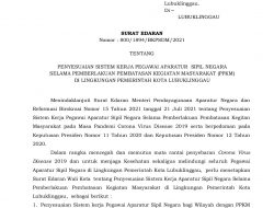 Surat Edaran Walikota, Tentang Penyesuaian Sistem Kerja Pegawai Aparatur Sipil Negara