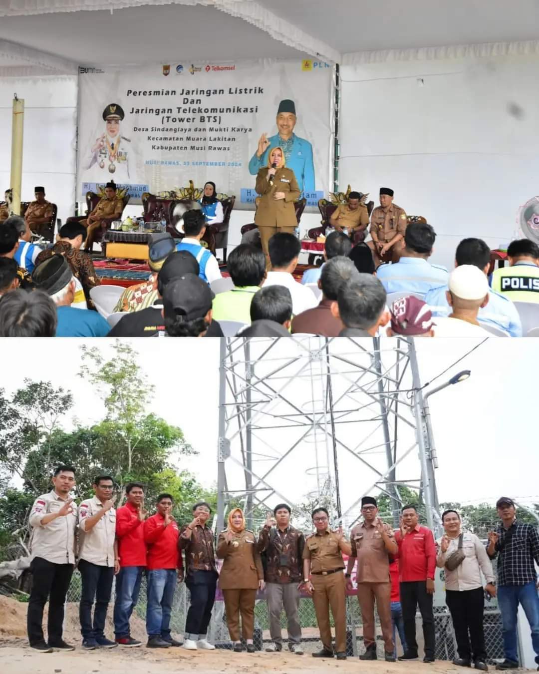 Bupati Resmikan Tower BTS di Desa Sindang Laya dan Mukti Karya